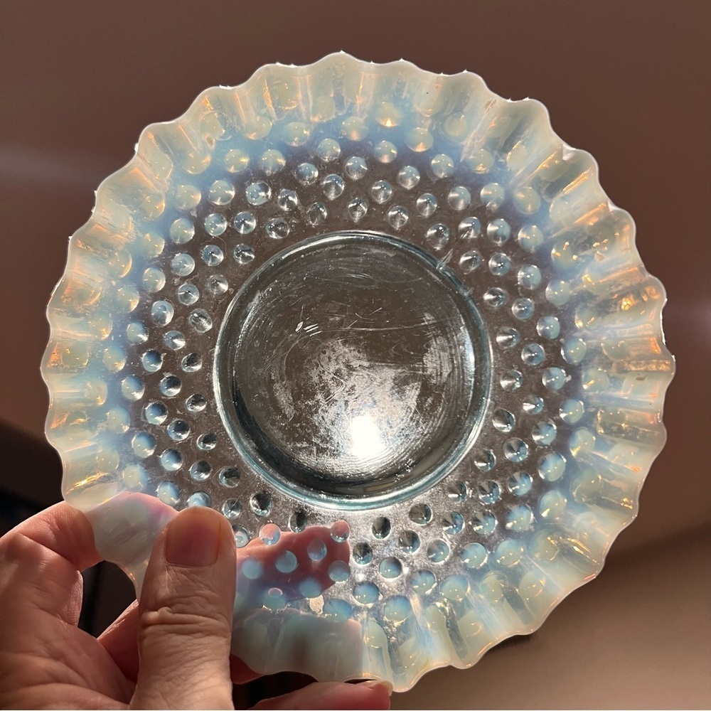Vintage Fenton Hobnail 6” Milkglass Plate